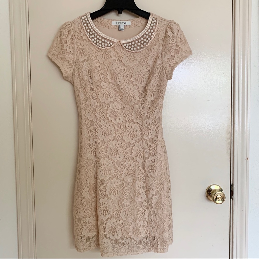Pink Floral Lace Dress